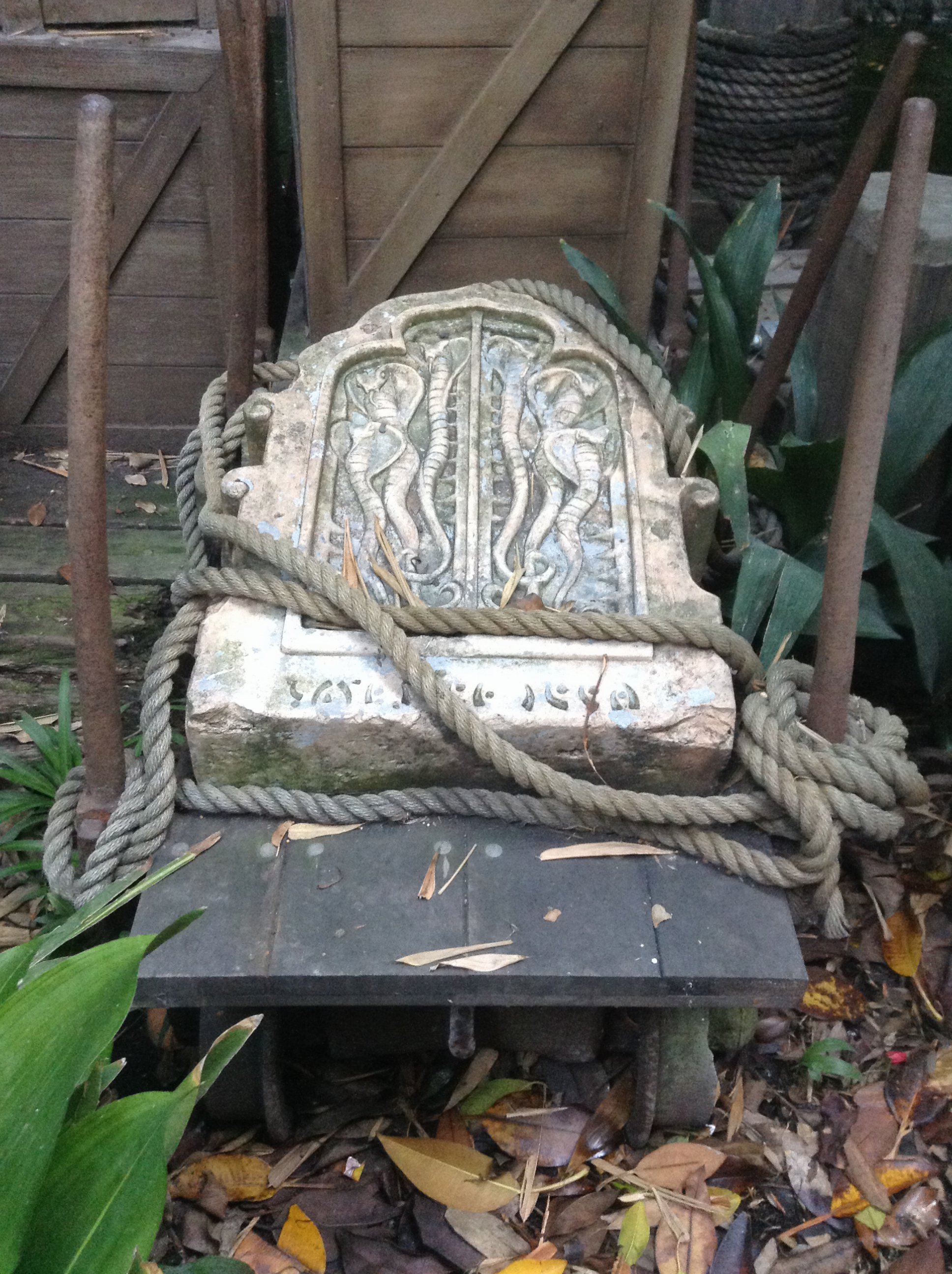 Stone tablet depicting The Gates of Doom - 'Indiana Jones Adventure'