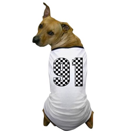 checkered_number_91_dog_tshirt.jpg