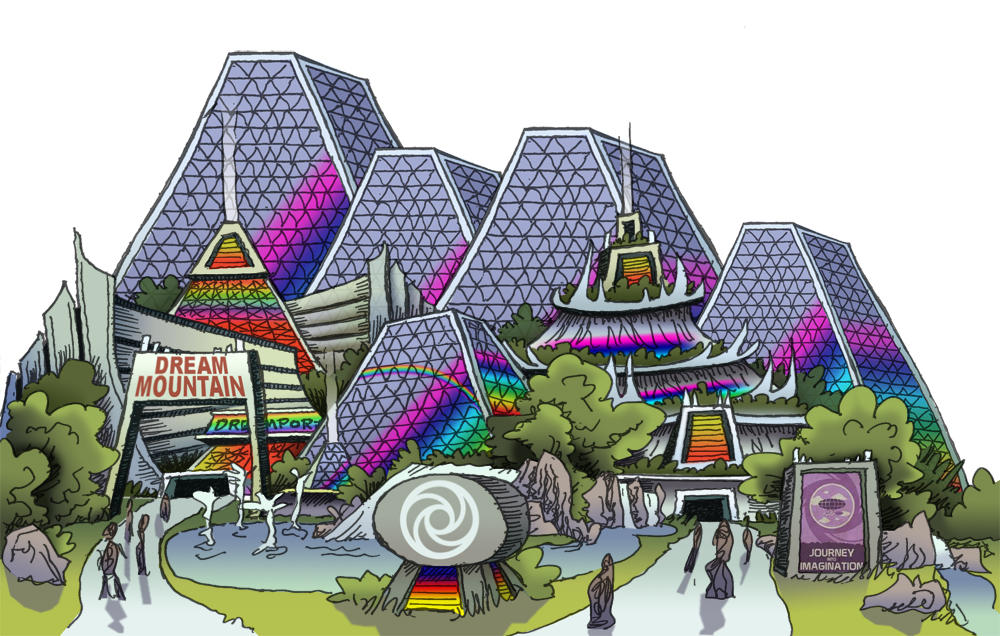 Dream Mountain facade pyramids.jpg