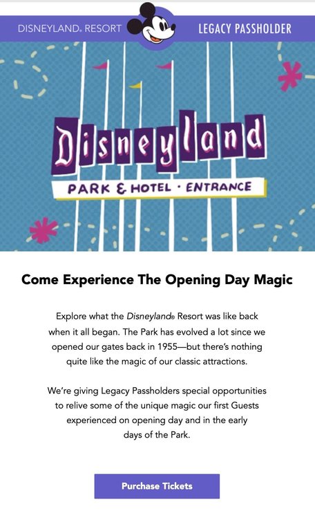 Disneyland Legacy Passholder Upcoming Special Opportunities (but not ...