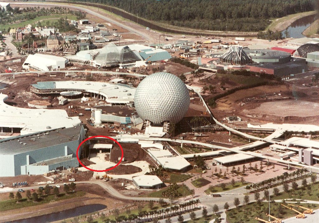 Imagineering-Disney_Epcot-from-Air-1a utilidor entrance marked.jpg