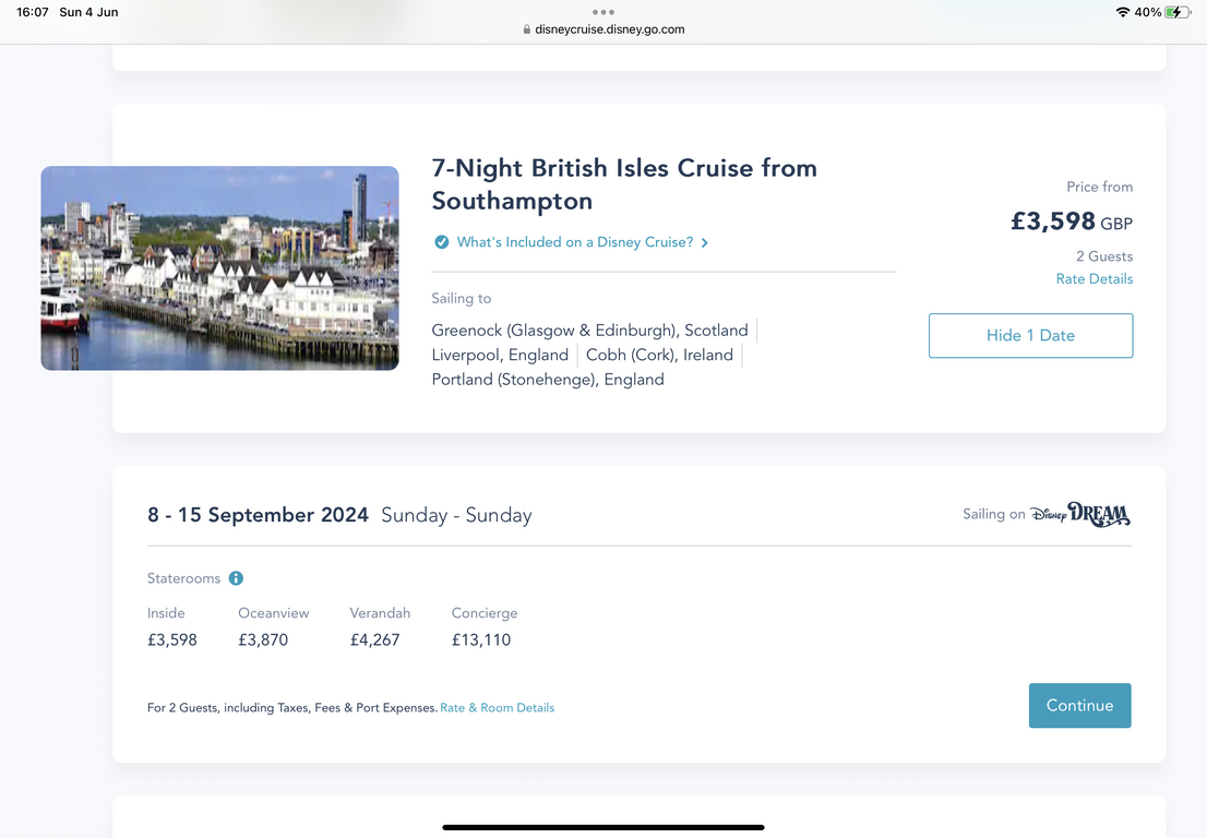 British Isles Cruise from Southampton Disney Dream WDWMAGIC