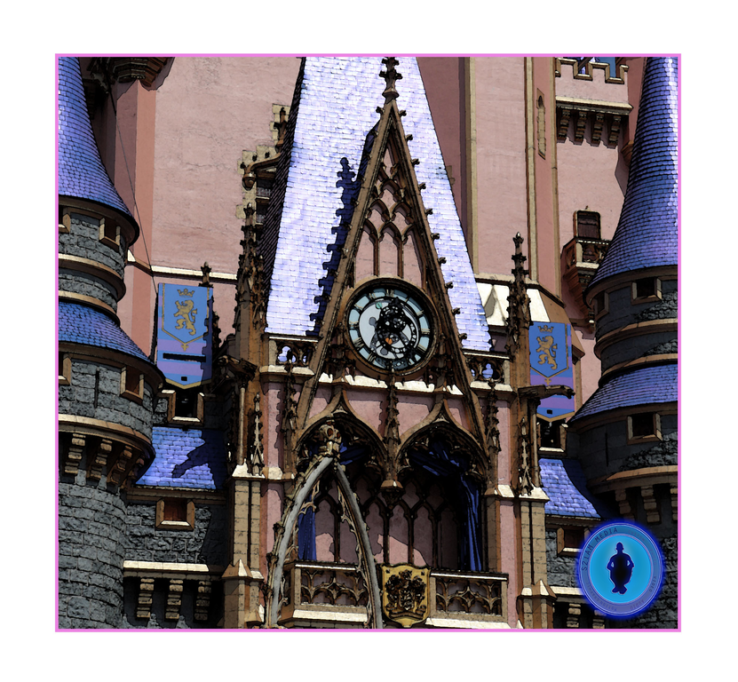 MAGIC KINGDOM Cinderella Castle Sq Watercolor w stamp.png