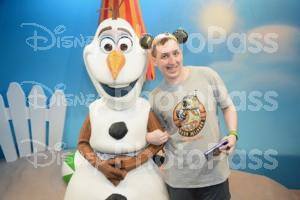 Holding Olaf's arm