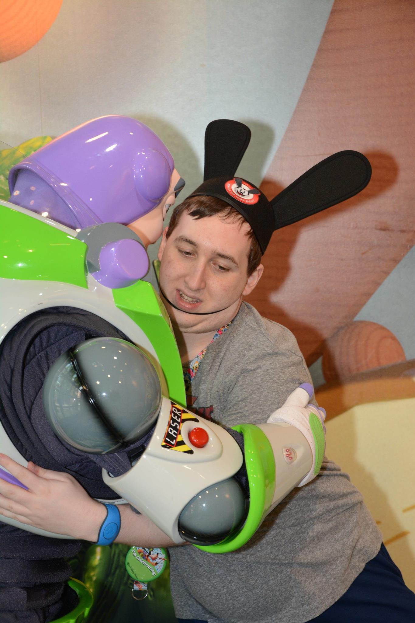 Hugging Buzz Lightyear